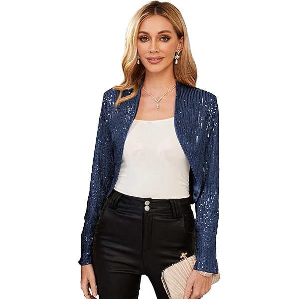 Bolero Donna Con Paillettes Grace Karin | Coprispalle Corto Maniche 3/4 - Elegante Per Serate - Foto 11
