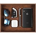 VANQUISH Pocket Empty Tray Organiser Storage Box Faux Leather Storage Key Tray for Watches Mobile Phones Jewellery Keys Coins Purse and Office Equipment (Brown)