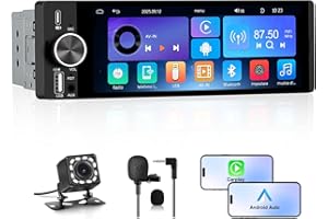 Hexinex Autoradio 1 DIN con Schermo Wireless CarPlay & Android Auto Bluetooth FM AM RDS GPS