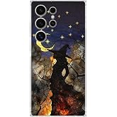 PrintiFy Samsung Galaxy S25 Ultra ile Uyumlu Vitray Cadı Saati Tasarımlı Şeffaf Silikon Kılıf