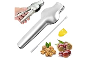 Gxlaihly Kastanien Clip,Maronizange,Kastanie Schneider,Kastanienmesser Kastanienzange,Maroni Schneider Edelstahl,Mit Edelstahlgabel und Kastanienschäler,für Kastanien Nüsse