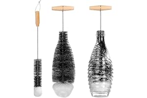 jiuzcare Spazzola Bottiglia Set Pulisci Borraccia Spazzola Di Pulizia Bottiglia Spazzola Manico Lungo Spazzole Per Pulire Spazzolino Per Bottiglie Pulisci Scovolino Borraccia Di Bottiglia, 3PCS