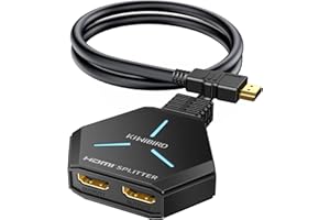 KiWiBiRD Rozdzielacz HDMI 1 w 2 wyjście do daul monitorów, splitter adapter HDMI lustrzane ekrany dwukierunkowy 4K 2160p 1440p 1080p HDCP, kompatybilny z TV Laptopa Gier PC PS5 PS4 Projektor