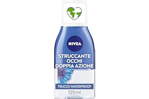 NIVEA Struccante Occhi Doppia Azione in Confezione da 6 x 125 ml, Struccante Bifasico con Estratti di Fiordaliso per pulizia viso, Detergente Struccante Adatto al Trucco Waterproof