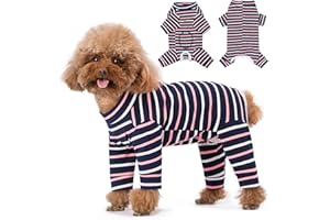 GOZINA Dog Surgery Recovery Suit Protecting Wounds and Preventing Infection,Medical Suit for Female/Male,Dog Onesie Pyjamas for Medium and Small,Medical Pet Shirts (navy, L)