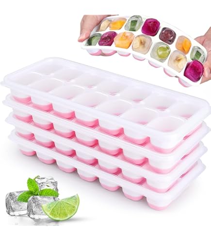 Grande Vassoio Per Cubetti Di Ghiaccio, 4 Pezzi, Stampo Per Cubetti Di Ghiaccio In Silicone Con Coperchio Per Whisky Cocktail Birra Vino Impilabile 97653961
