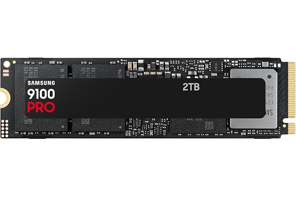 Samsung SSD Interne 9100 Pro, NVMe 2.0 PCIe 5.0x4, Capacité 2To, Vitesse de Lecture jusqu'à 14 800 Mo/s, Les Performances de la Gen5, MZ-VAP2T0BW