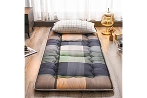 hxoity Colchón Japonés para El Suelo Colchón Japonés Futón Esterilla Tatami para Dormir Grueso Plegable Esterilla Tatami Enrollable Colchones para Invitados Colchón Individual para El Suelo