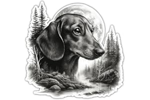 Samunshi® Dachshund in the Forest Sticker Car Sticker for Motorcycle, Bicycle, Scooter or Car, Motorhome, SUV, Off-Road Vehicle, Dogo Sticker, 50 x 50 cm