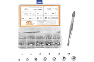 BBTCXJS 620 Stück Stahlkugeln, Edelstahl-Kugeln, Kugellagerkugeln, Präzision Metallkugeln, Stahlkugeln Kugellager, Kugellager Fahrrad Skateboard Rollen, 2/2,5/3,5/4/4,5/5/6/7/8/9/10 mm
