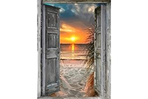 Maysurban Peinture par Numero Adulte DIY Peinture à l'huile Numéros Toile Paint by Numbers Peindre par Nombre Kits sans Cadre 40x50cm,Porte du coucher du soleil