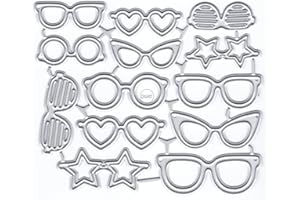 DzIxY Cuore Stella Occhiali Metallo Fustelle per Stampi Chiari e Metallo Fustelle Set per la creazione di biglietti Scrapbooking Forniture di Carta Sigilli Tasche di Immagazzinaggio