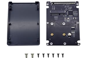 GINTOOYUN Gabinete de Disco Duro IDE, MSATA Mini PCI-E SSD a 2.5 Pulgadas IDE 44Pin Convertidor de Tarjeta con Carcasa, Negro para computadora portátil, computadora de Escritorio y más