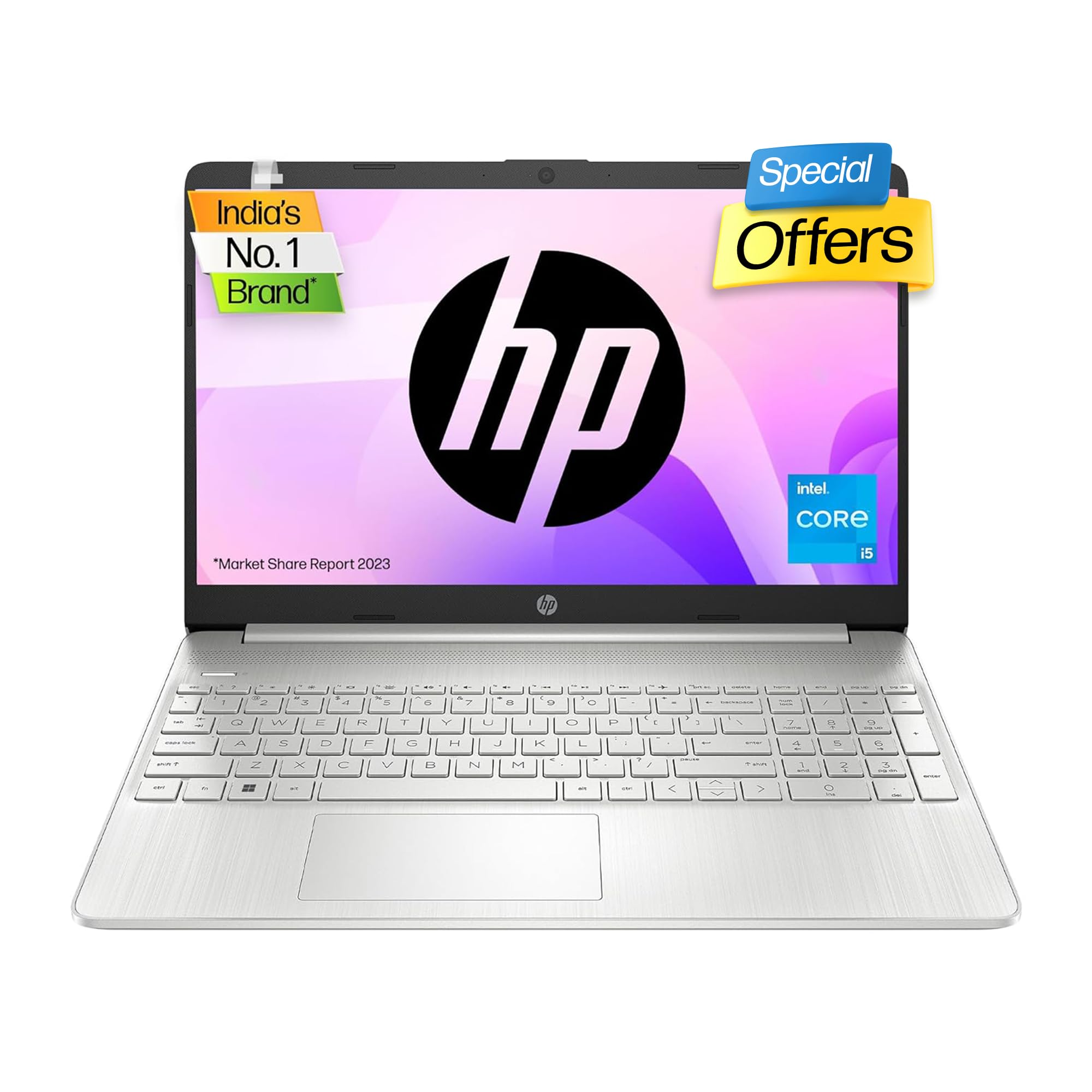 HP Laptop 15s, 12th Gen Intel Core i5-1235U, 15.6-inch (39.6 cm), FHD, 16GB DDR4, 512GB SSD, Intel Iris Xe Graphics, Backlit 