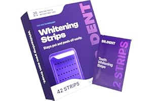 DRDENT Purple Teeth Whitening Strips 21 Treatments - Safe for Enamel - Non Sensitive Teeth Whitening - Whitening Without Any Harm - Pack of 42 Strips + Mouth Opener Included
