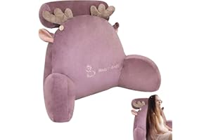 BAVOKON Lesekissen,Rückenkissen Mit Armlehnen,Sit Up Bettruhekissen Lesen & Arbeiten & Spielen,Waschbarer Bezug,Rückenkissen Mit Armlehnen,Bequemes Kissen Für Mehr Halt Und Komfort Von Rücken,Kopf Und Nacken