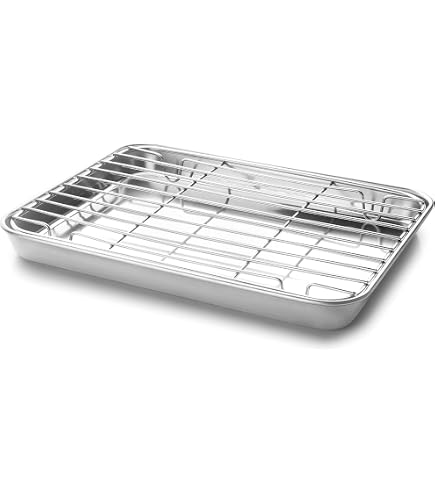 Plaque Pâtisserie Inox Avec Grille Refroidissement 31,4x24,6cm - Set Cuisson Four