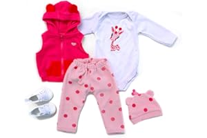 ZIYIUI Vestiti per Bambole per New Born Baby Doll, Cotone con Cappello per 18 "-22" Carino Vestiti Bambolotti (45-55 cm)