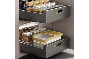 KMQRDZi Pull out Cabinet Organizador, organizador de armario extensible, cajón deslizante con extracción, armario de cocina para ollas, para organización de armarios de cocina, 2 unidades (negro, 30