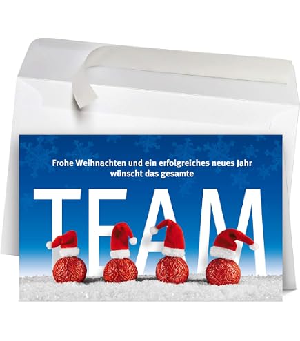 50 Weihnachtskarten Mit Umschlägen – Premium Set, 19x12 Cm, Rot Leuchtender Baum | Ideal Für Firmen & Geschäftspartner