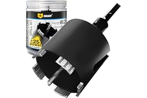 GRAFF Diamant Bohrkrone 82mm Beton Dosensenker Dosenbohrer - Diamant Bohrkronen Set für Mauerwerk Ziegel Poroton Putz Gestein - Steckdosenbohrer und Lochsäge für SDS Plus Bohrhammer