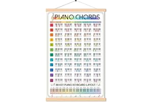 BeeZoom, Accords de piano - 40,6 x 61 cm - Guide de progression des accords de piano - Poster imprimé sur toile imperméable qui ne se déchire pas