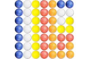 CAITON Farbige Schaumstoff Golfbälle, 49 Übungsbälle, Weiche und Schlagfeste Trainingsbälle, Begrenzte Flugweite für Kleine Gärten, Indoor und Outdoor Übungen