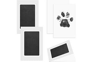 BRUISLARD 4 Pcs Inkless Paw Print Kit Dog Paw Print Ink Pad Pet Paws Printing Kit Dog Nose Prints Kits Pet Paws Prints Impression Kits Memorial Gifts for Cat Dogs (Jet Black)