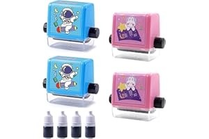 ‎VITA DENNIS Roller Digitaler Lehrstempel, 4 Stück Addition Subtraction Multiplikation Division Roller Stamp, Reusable Computational Math Toy, 1–100 Mathe Lernen Rollstempel für Vorschule Kindergarten Homeschool