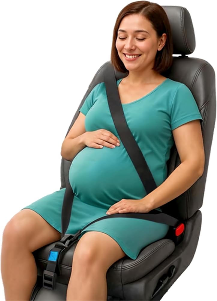 Karf MomSafe Hamile Emniyet Kemeri Aparatı, Araç Koltuğu için Güvenlik Kemeri Düzenleyici, Siyah, Gebelik Döneminde Konforlu Sürüş