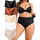 ALL OF SHE Lot de 5 Culotte Femme sans Couture Taille Haute Slip sous-vêtements Seamless Gainante Underwear High Waisted Soft
