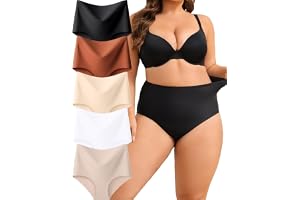 ALL OF SHE 5-pack High Waisted trosor dam sömlösa underkläder hög midja bekväm hipster No Show Trosor flerpack XS-3XL