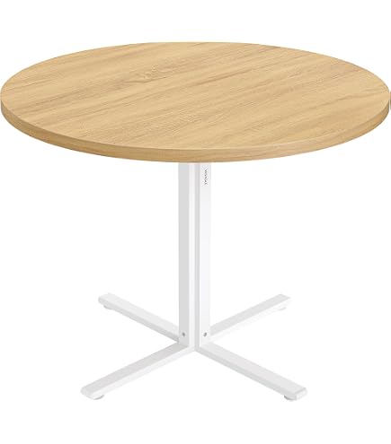Mesa Redonda Kolio 90 Cm Negro - Estilo Nórdico, Con Pie Central Y Tablero De MDF, Ideal Para Comedor O Cocina