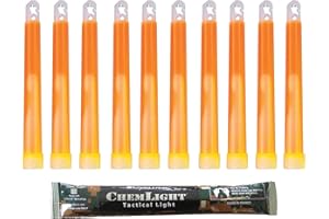 Cyalume Leuchtstab 15 cm, Original Militärische ChemLight Lightsticks (10-er Pack), Hohe Brenndauer Von 12 Stunden, 100% Konform Mit Den NATO-Spezifikationen