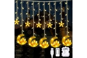Aniepaa Guirlande Lumineuse Ramadan 8 Modes d'éclairage USB et Piles avec Télécommande pour les Décoration Ramadan Decoration Intérieures et Extérieures