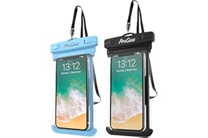 Procase 2 Pochettes Étanches Téléphone Certifiée IPX8, Housse Étanche Universel pour Téléphone Jusqu'à 7 Pouces, iPhone 15/14/13/12/11 Mini Plus Pro Max XS XR, Samsung A14, A23, A33, Xiaomi Redmi