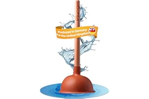 AQUABOOK The Plunger I Sink Plunger, Plunger Sink Unblocker 110 mm Medium SIze, Perfect Plunger Shower Unblocker, Toilet, Bathtub or Sink in Top Craftsmanship Quality made for the United Kingdom