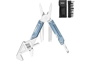 NexTool Narzędzie wielofunkcyjne 8 w 1 MultiTool W2 z regulowanym kluczem, szczypce uniwersalne, nóż, śrubokręt i pilnik, narzędzie wielofunkcyjne z zestawem bitów 9 w 1 i nylonową torbą