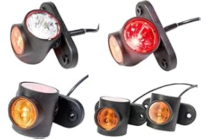‎WEB TRUCK 2 x LED Rubber Side Light 12 V 24 V with E-mark Position Light Car Truck Car Caravan Car Lamp Light White Red Orange
