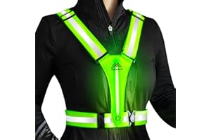 ‎TOPWARD Topward Warnweste Sicherheitsweste für Fahrrad Auto Laufweste Joggen, High-Vis reflektierende Warnweste für optimale Sichtbarkeit, Damen Herren Kinder warnwesten, LEDs Tag und Nacht Motorrad Radfahren