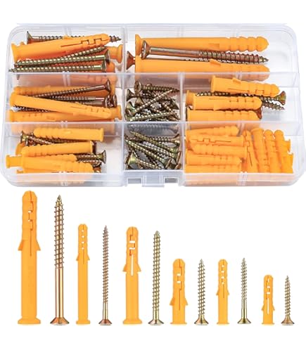 Lun Fix Dübel Set - 50 Stück Schlagdübel 12x60mm Mit Schrauben