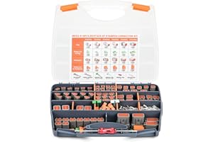 IWISS DEUTSCH Zestaw złączy DT w konfiguracjach 2, 3, 4, 6, 8, 12 pinów, rozmiar 16 tłoczonych styków (AWG 14), narzędzia do ekstrakcji Wedgelock i pinów, idealny do samochodowych serwisów wtórnych