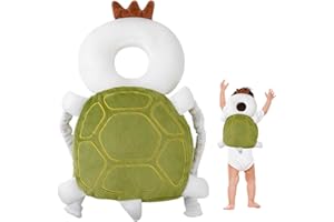 EURNHRN Baby Head Protector Sac à dos mignon Breatte de protection de tête en peluche Sac à dos avec sangle à poitrine Absorption de choc ajusté Protecteur de tête pour la marche pour bébé, tortue