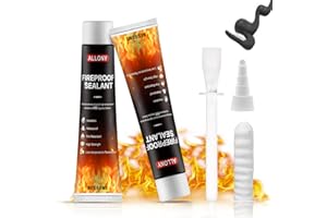 Allony 120ml Colla Alte Temperature, Sigillante Alte Temperature, Silicone Nero Alte Temperature per Auto, Caminetti, Stufe, Forni, Elettrodomestici, ecc