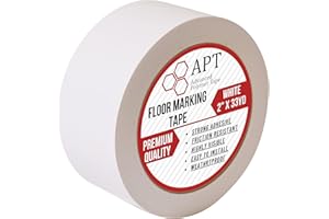APT ADVANCED POLYMER TAPE APT, (2-inch Width X 36 Yds Length) Single Roll PVC Marking Tape, Premium Vinyl Safety Marking and Dance Floor Splicing Tape, 6 mil Thick, (2-inch White)