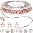 Jishi 33ft Link Cable Chain Roll 2mm, Rose Gold Chain for Jewelry Making Necklace Earring Bracelet DIY Craft Jewelry Making Findings Supplies, Rose Gold Plated Iron Metal Rolo Necklace Chain Spool Set