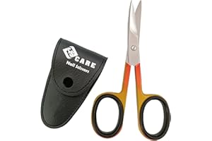 YSCARE Ciseaux à Cuticules Professionnels, Ciseaux à Ongles, Ciseaux à Sourcils, Lame Incurvée en Acier Inoxydable Manucure Pédicure Beauté Toilettage pour Ongles, Cils et Peau Sèche