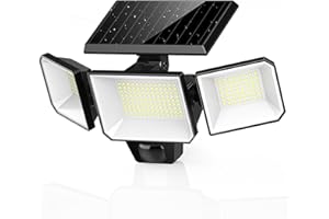 FOMYHEARD Lampe Solaire Exterieur Detecteur de Mouvement, 229 LEDs Lumiere Solaire Exterieur, 3 Modes Eclairage Angle 270° Tête Pivotante, IP65 Étanche Projecteur Solaire Exterieur pour Jardin