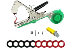 Bretoes Maquina para Atar Plantas, Herramienta de flejado de jardinería de Plantas, Herramienta de Cinta agrícola para Uvas, Tomates y Verduras de Vid, etc., con 10 Rollos de Cinta y 1 Caja de