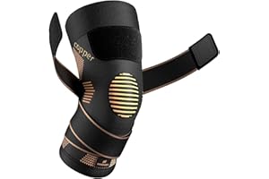 NEENCA Rodillera de Cobre Con Correas,Rodilleras de Compresión para Dolor de Rodilla, Artritis, Ligamento Cruzado Anterior, Desgarro de Menisco, Alivio Del Dolor en Las Articulaciones